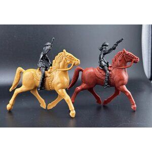 4 Vtg 1960s Daniel Boone Fort Boonesboro Frontiersman With Horses Tim Mee